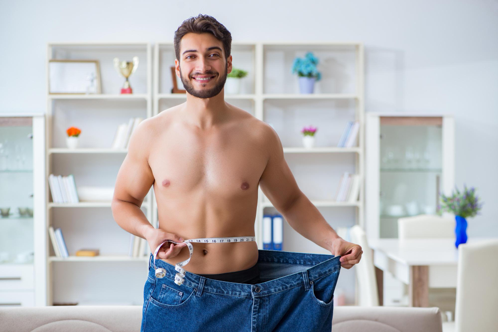 Patient showing visible results from advanced weight loss in Voorhees Township NJ under physician supervision